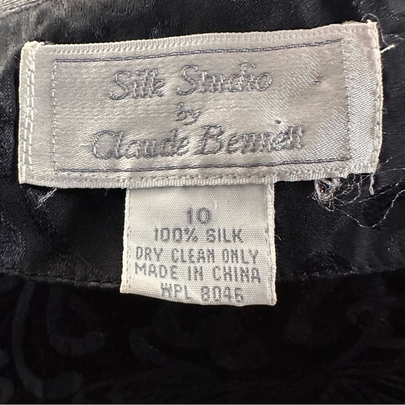 Silk Studio 100% Silk Black Patterned Jacket – Size 10 - Picture 7 of 7